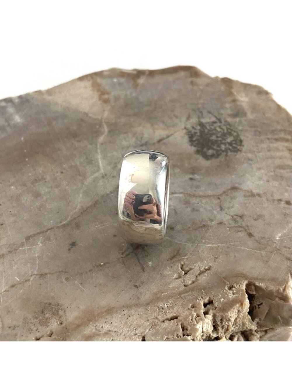 Sterling Silver 925 MWS Thailand Mark Wasserman Curved Wide Band Ring Sz 6.75 - Picture 7 of 15